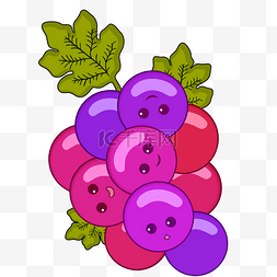 食品水果大促图片_卡通葡萄png素材
