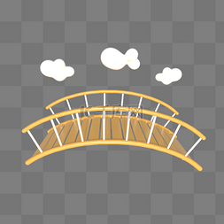 小桥云烟图片_C4D立体卡通桥装饰素材