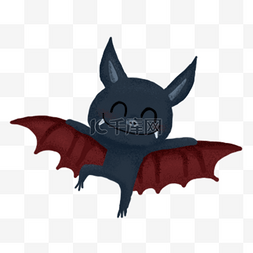愚人节万圣节飞翔的蝙蝠手绘插画