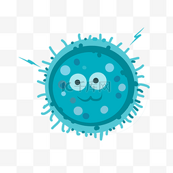 拟人细菌图片_蓝色的娃娃细菌