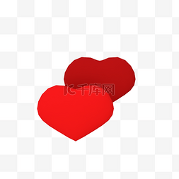 3d红心图片_重叠红色爱心装饰