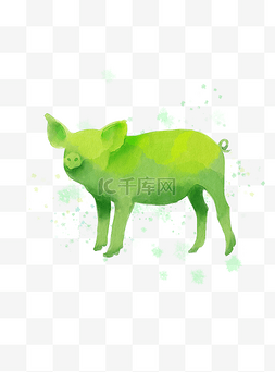 猪剪影小猪图片_手绘动物十二生肖猪