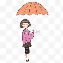 害羞女士图片_彩色打伞的女士