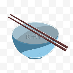 筷子碗图片_手绘餐具碗筷插画