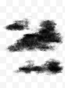 黑白简约风手绘图片_古风中国风手绘水墨云朵元素