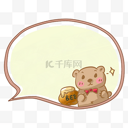 动物小熊对话框插画