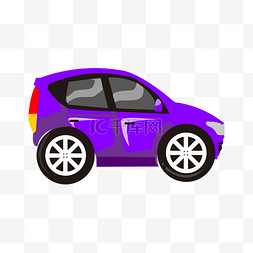 大众公社图片_矢量手绘紫色汽车