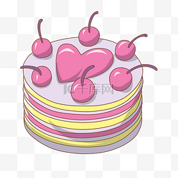 情人节浪漫蛋糕插画