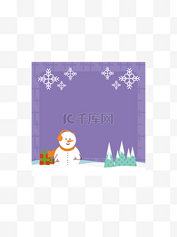 六一儿童节背景框图片_清新卡通儿童雪人圣诞背景边框