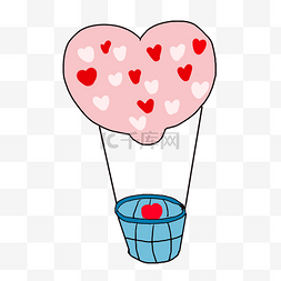浪漫爱心热气球图片_情人节粉色爱心热气球