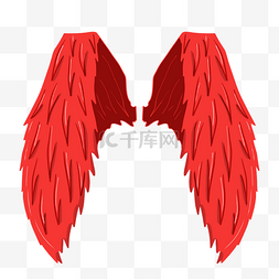 红色的恶魔之翼插画