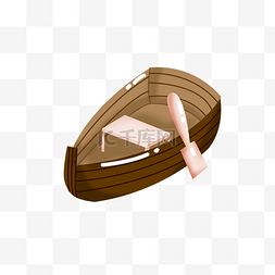 木制划桨小船