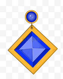 蓝色菱形宝石图片_蓝色菱形钻石插画