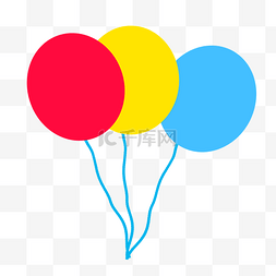 手绘彩色的气球装饰