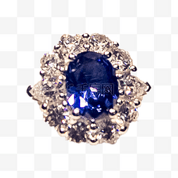 钻石钻石亮晶晶图片_一只蓝宝石耳钉png