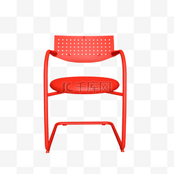 电商装饰c4d图片_红色简约创意椅子
