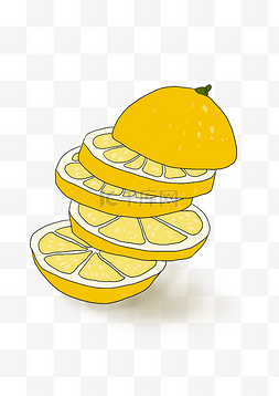 夏天清爽手绘图片_夏季食物手绘柠檬