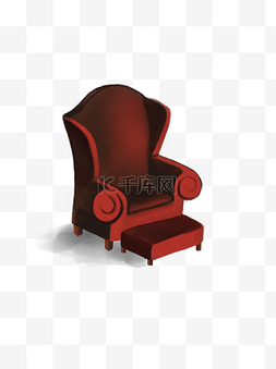 欧式座椅图片图片_手绘欧式红色沙发可商用