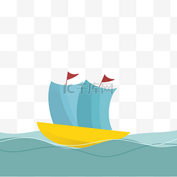 海水中的帆船简图