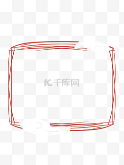 春节文字设计图片_红色边框新年边框简约边框