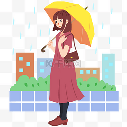 撑伞谷雨图片_下雨撑伞女孩