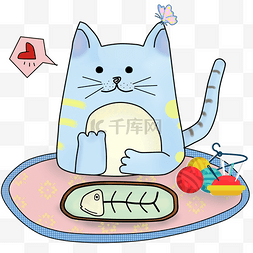 可爱猫咪卡通手绘小清新PNG素材