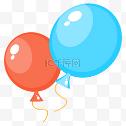 节日喜庆红蓝双色气球