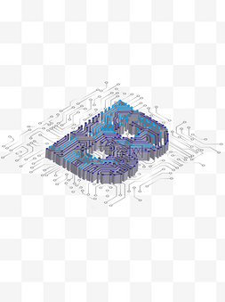 数字5设计图片_2.5D科技化B英文数字设计元素