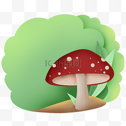立春春天蘑菇绿色文字框