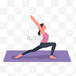 瑜伽运动插画图片_运动健身之练瑜伽主题插画