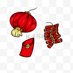 中国红过新年气氛素材