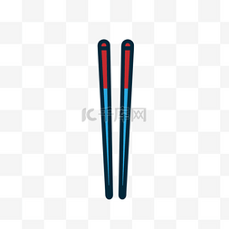  蓝红色筷子