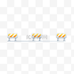 卡通复古分割线条图片_黄色交通安全指示牌分割线