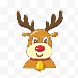 圣诞麋鹿铃铛图片_圣诞节可爱麋鹿卡通插画