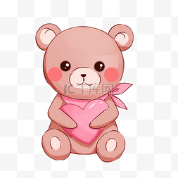 熊爱心图片_粉色浪漫粉色熊布偶