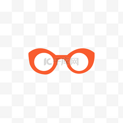 橘色创意眼镜装饰图案