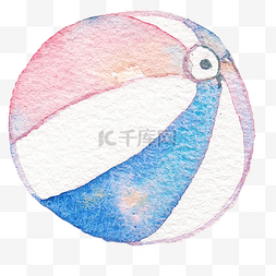 一只手绘的彩色沙滩球