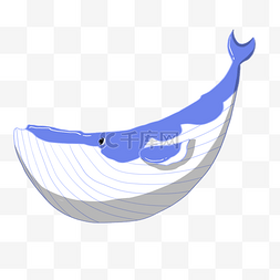 卡通蓝色的鲸鱼图片_海洋中蓝色的鲸鱼插画