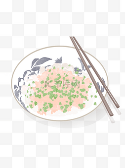 卡通美味炒米饭元素
