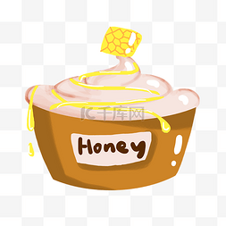 美味的蜂蜜图片_漂亮褐色的蜂蜜插画