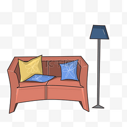 手绘现代化沙发插画
