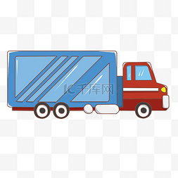 货车装卸图片_卡通蓝色小货车插画
