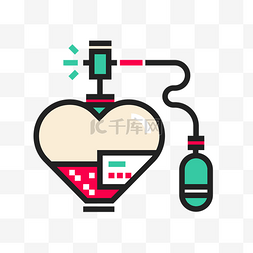 香水图图片_绿色情人节卡通情书矢量图