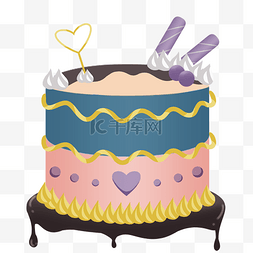 夹心蛋糕卡通图片_粉色的夹心蛋糕插画