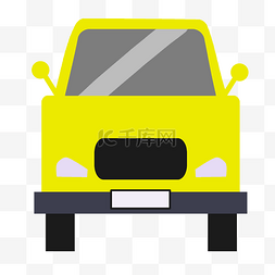 黄色出租车插画图片_手绘出租汽车插画