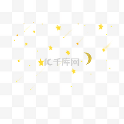 手绘星空夜晚图片_海报黄色节日星星月亮