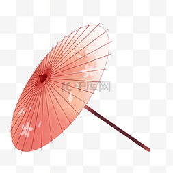 中国风鲜花雨伞插画
