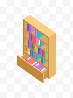 书桌衣柜图片_2.5D复合式书柜书架家具元素合集