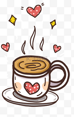 情人节爱心咖啡插画