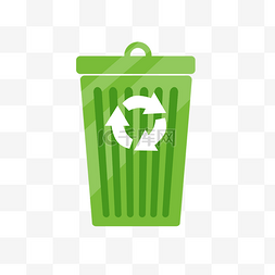 漂亮垃圾桶图片_环保绿色的垃圾桶插画